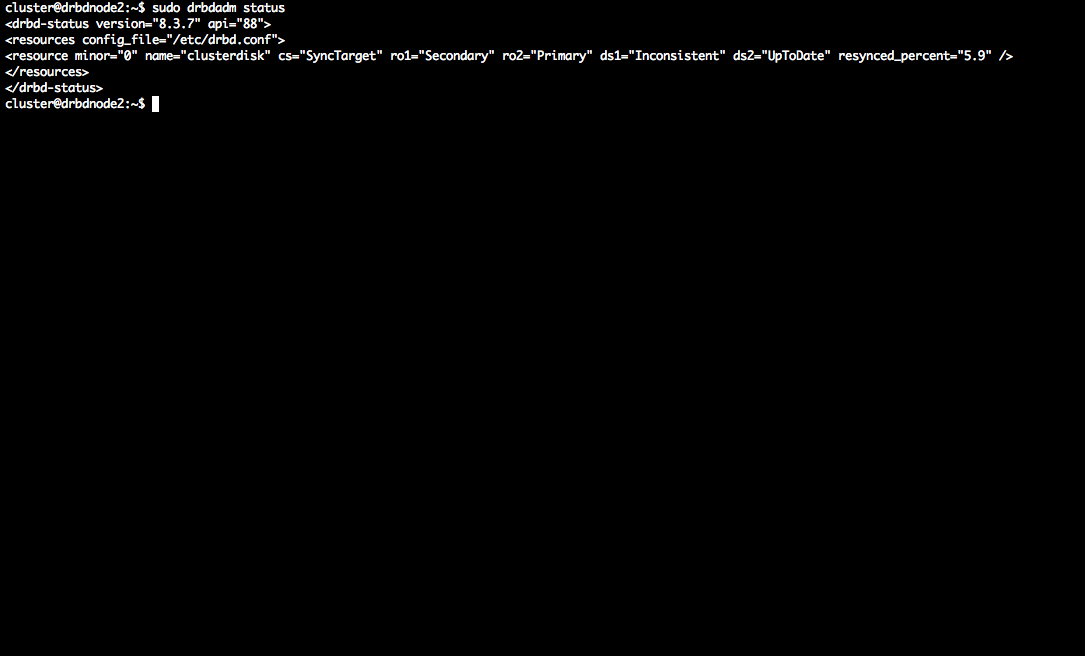 Drbdadm status node2