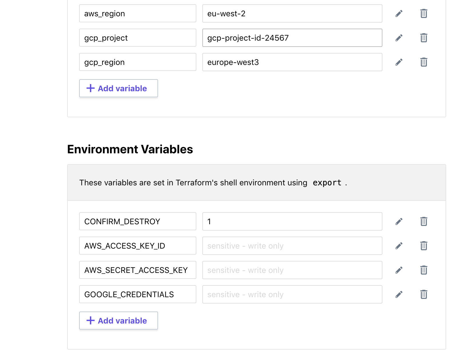 GCP Variables