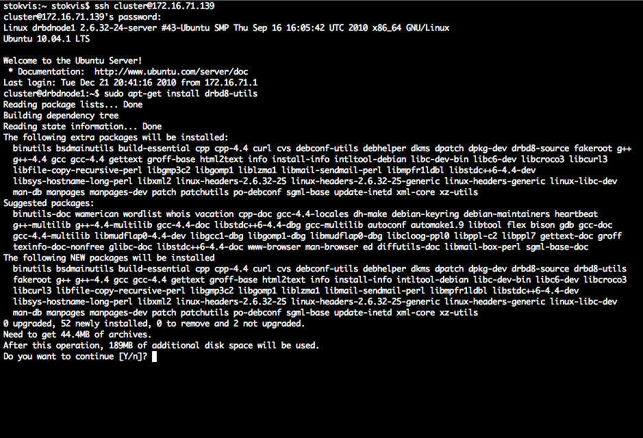 Packages install